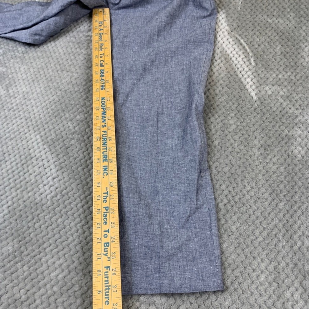 J.Crew Ludlow Slim Pant Men 32x30 (Hemmed to 27) Blue Cotton Linen Somelos H4161 - Picture 4 of 11